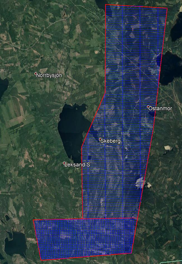 Gruvberget Property SkyTEM Survey Lines